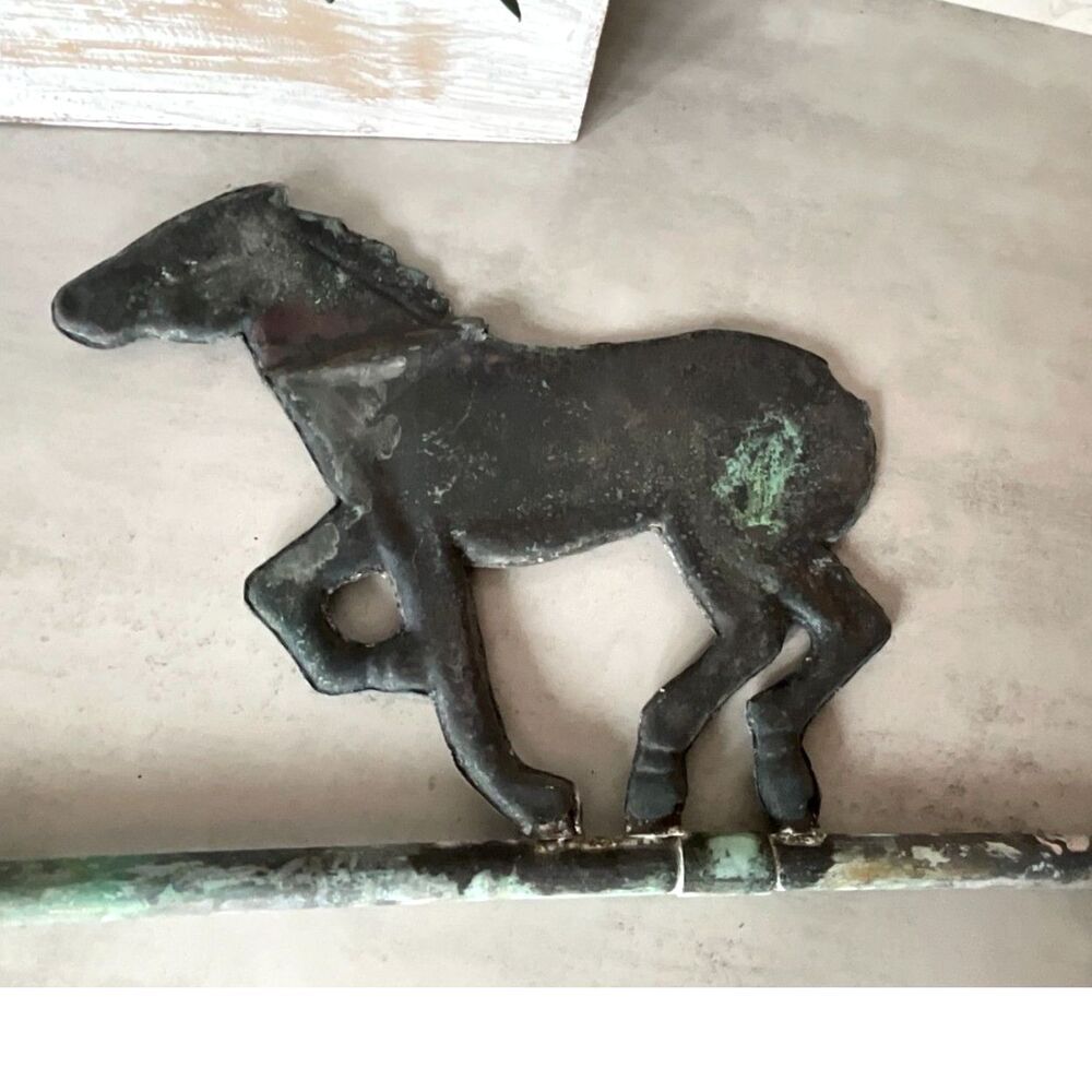 Incredible antique horse weather vane topper copper? salvage piece - Picture 3 of 9